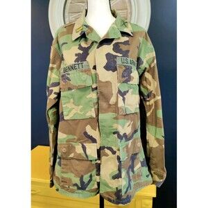 Official US Army Jacket Men's Medium Green Woodland Camo "Bennett" Military Gear
